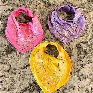 Set of 3 Handkerchief Baby Girl Velcro Bids-EUC